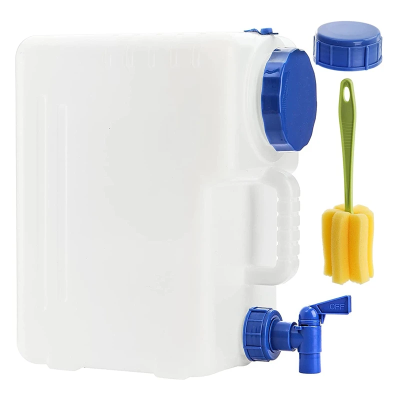

Top!-15L Portable Water Container With Spigot, Drinking Water Storage Jug For Camping, Slim Water Dispenser Carrier