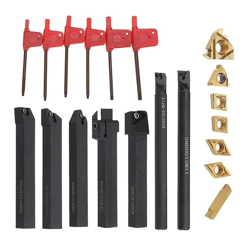 

12Mm Lathe Turning Tool Holder Boring Bar Lathe Tool Lathe Cutter Metal Turning Rod Industrial With Carbide Inserts