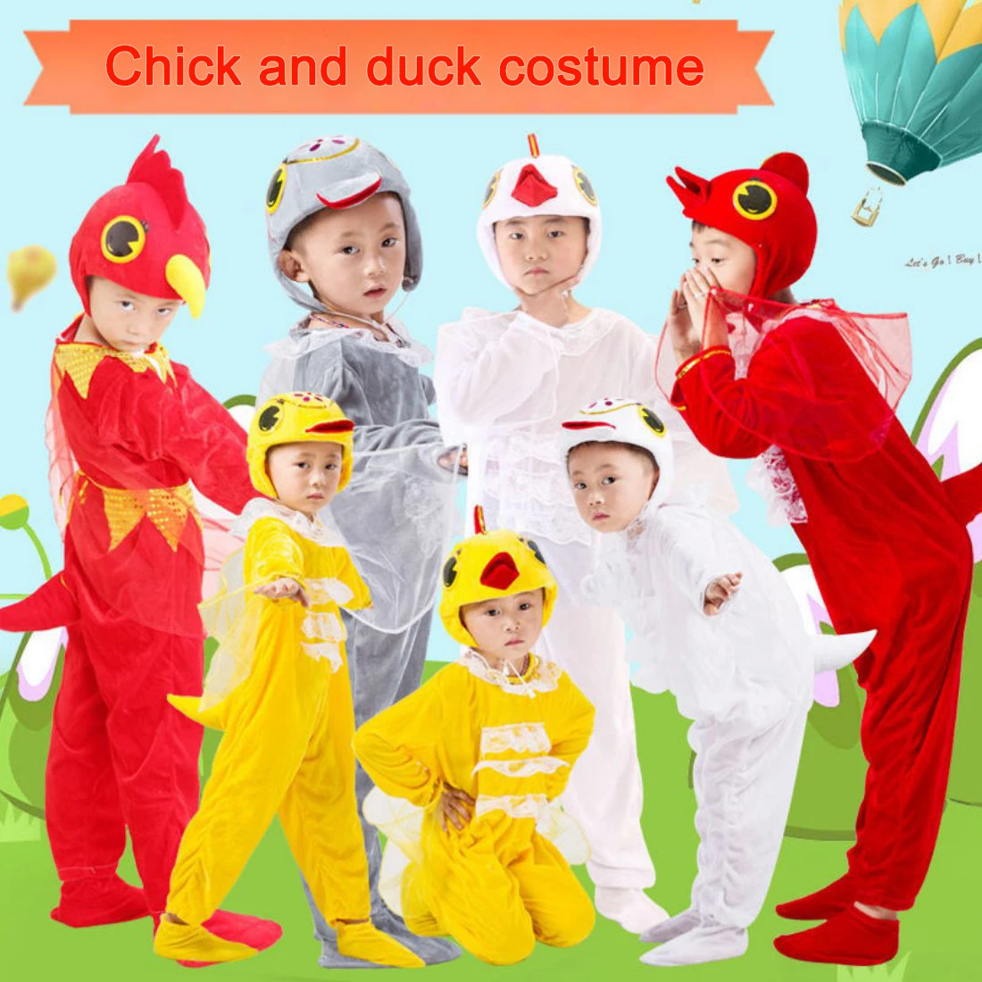 

Children's Hen Rooster Cosplay Halloween Costume for Kids Carnival Party Little Chicken Costume Cartoon Animal Dance Clothes