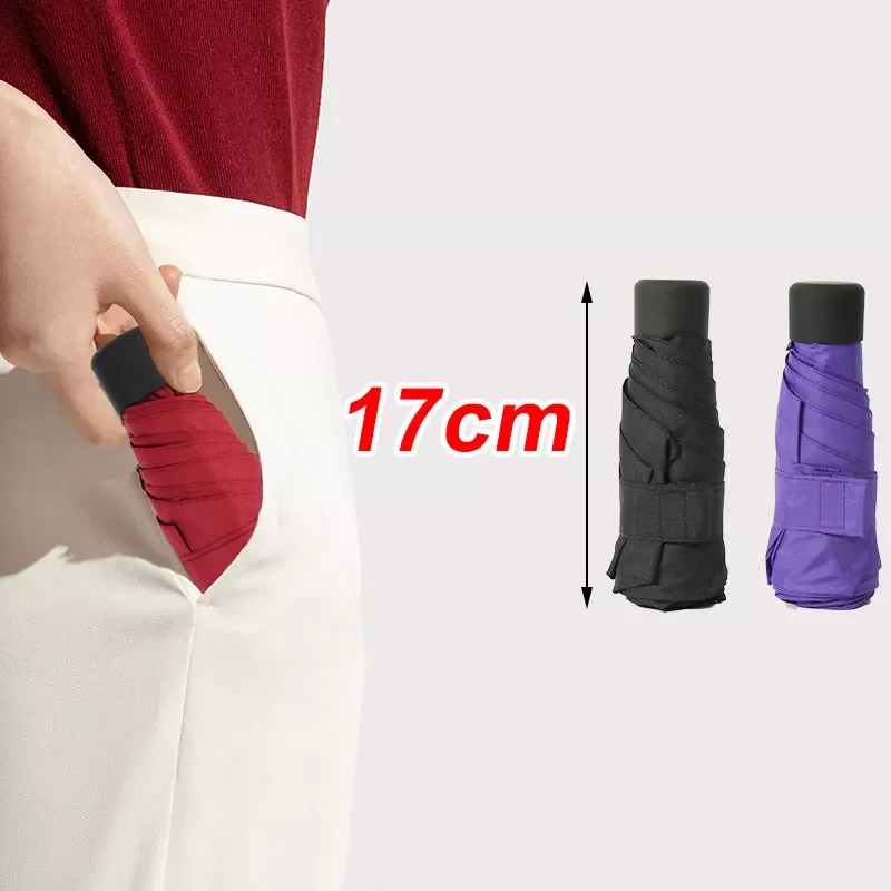 

2023 Mini 180g Fashion Folding Umbrella Rain Women Pocket Parasol Girls Small Parasol kids Men's Outdoor 5 Fold Portable UMB