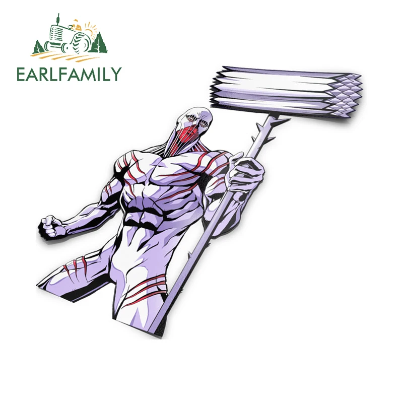 

EARLFAMILY 13cm x 10.8cm for Attack On Titan Car Stickers Personality Sunscreen Decals Car Accessories Helmet Motorcycle Decor