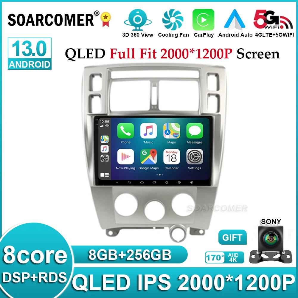 

Автомагнитола на Android 13 для Hyundai Tucson 2004-2009, мультимедийный видеоплеер, стерео, GPS-навигация, беспроводной Carplay, сенсорный экран, DSP