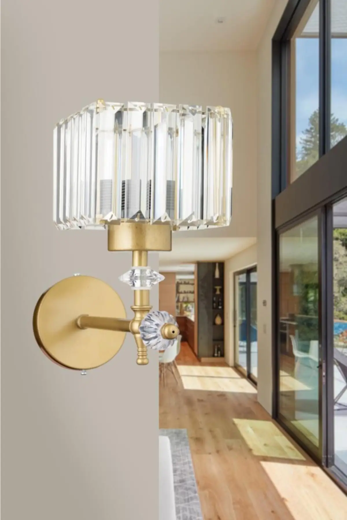 

Cabo Single Tumbled K-10 Crystal Stone Wall Sconce