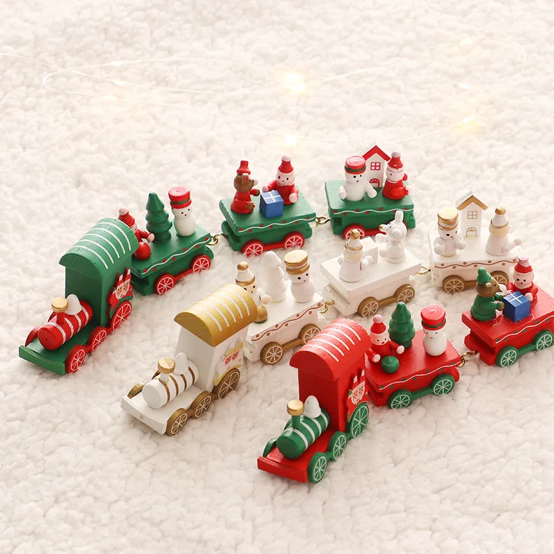 Wooden/Plastic Train Merry Christmas Ornament Christmas Decorations For Home 2022 Xmas Gifts Noel Natal Navidad New Year 2023