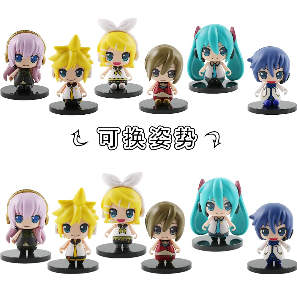 Новинка аниме Hatsune Miku KAITO Rin Len Q version кавайная фигурка из ПВХ игрушки куклы