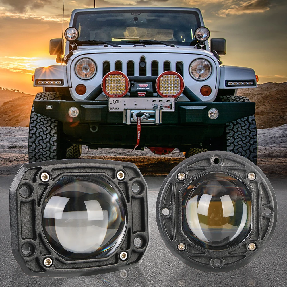 

Противотумансветильник с заподлицным креплением для Jeep Car Truck Off Road 4x4 12 в 24 В 8D, фары дальнего света, 6000 К, белый, 3500 К, желтый