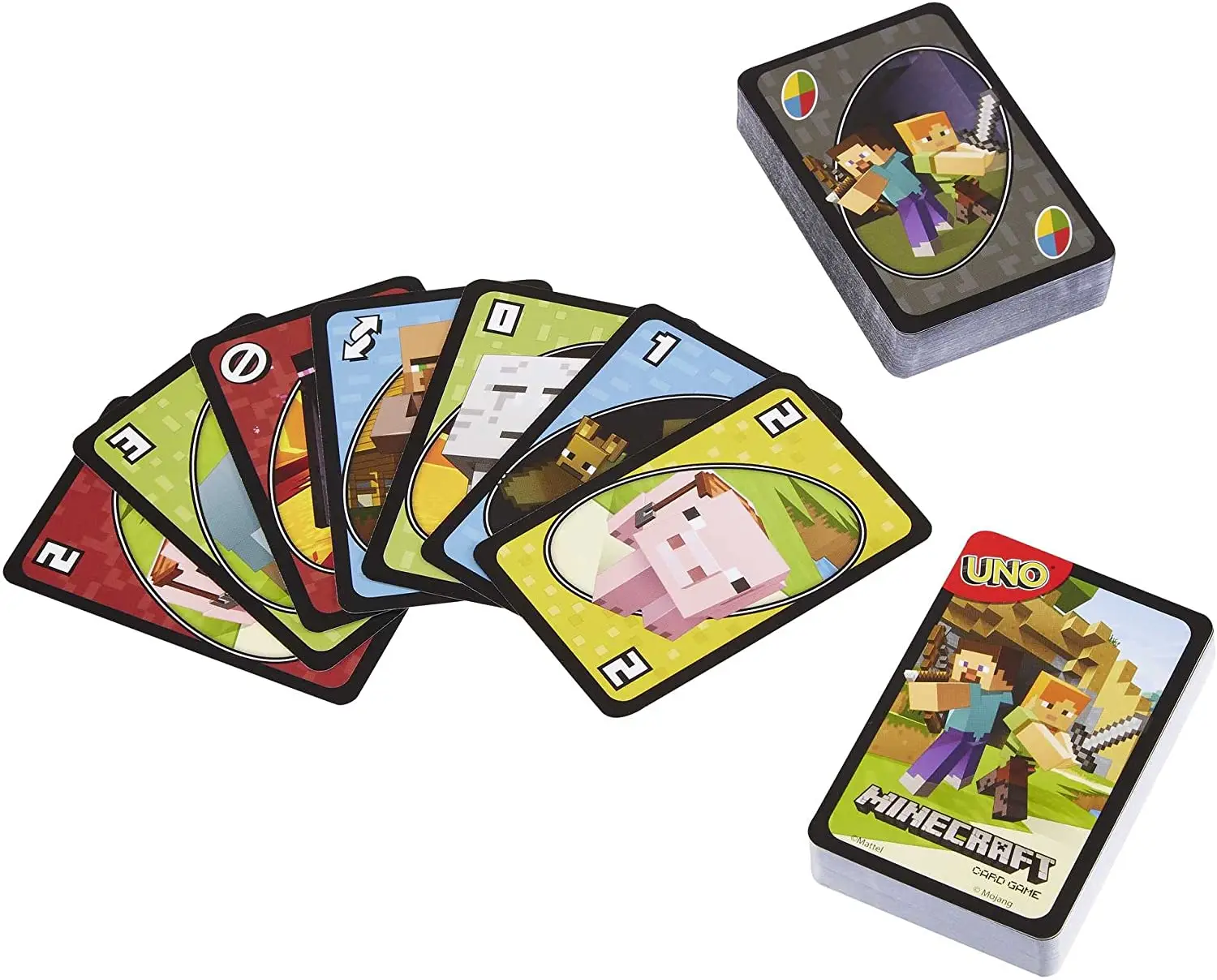 Mattel Games UNO Minecraft настольная игра игральная карта Стив нуль ему Алекс Аниме Фигурка