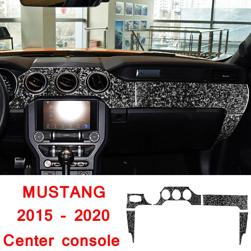 

For Ford Mustang 2015 - 2020 Carbon Fiber Dashboard Panel Decoration Patch Car Stickers Forged Pattern Interior Accessory
