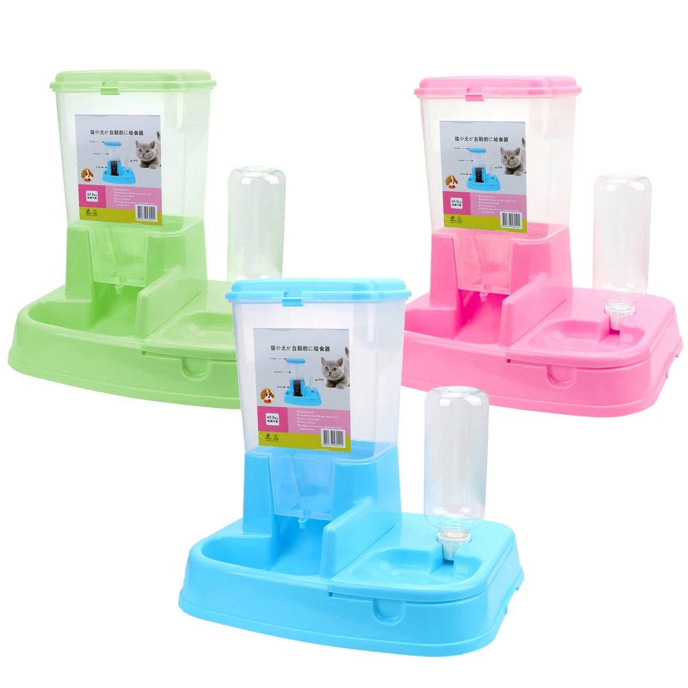 

For Dog Water Drinking Cat Feeding 1 Set Pet Automatic Feeder Dog Cat Drinking Bowl Dog Supplies Large Capacity Dispenser