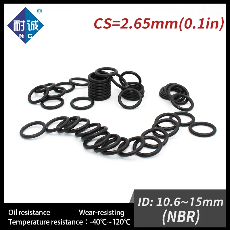 50 шт./лот Нитриловое каучуковое черное уплотнительное кольцо NBR CS 2 ...