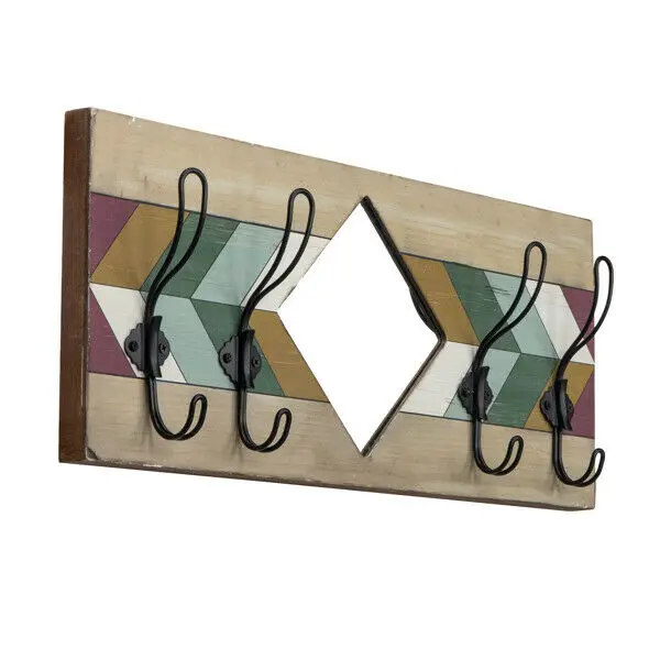 

Rustic Wood Plank Look Wall Mounted with 4 Key Hangers