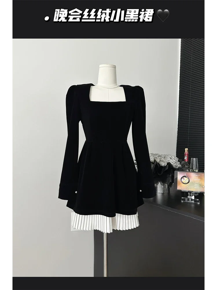 Женское винтажное платье с длинным рукавом