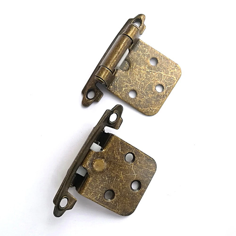 

10pcs Self Closing Cabinet Door Hinge Overlay Flush Cabinet Cupboard Hinge Antique Bronze Vintage Style Hinge Furniture Hardware