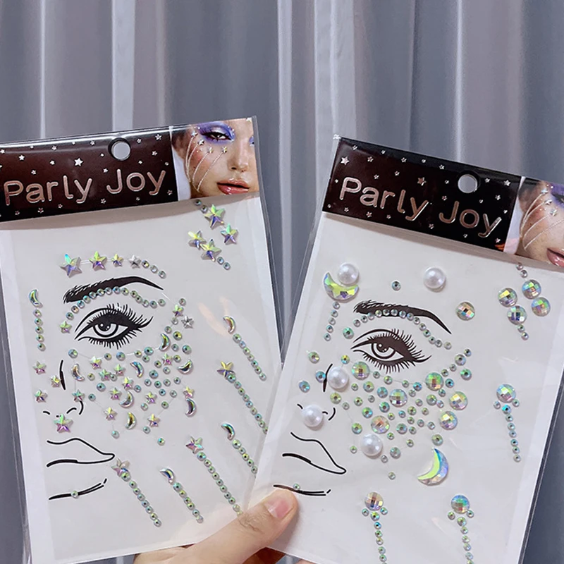 

Наклейки Стразы для ногтей, наклейки для лица, тени для век, наклейки для лица, ювелирные изделия, татуировки, красивый полимерный декор, мод...