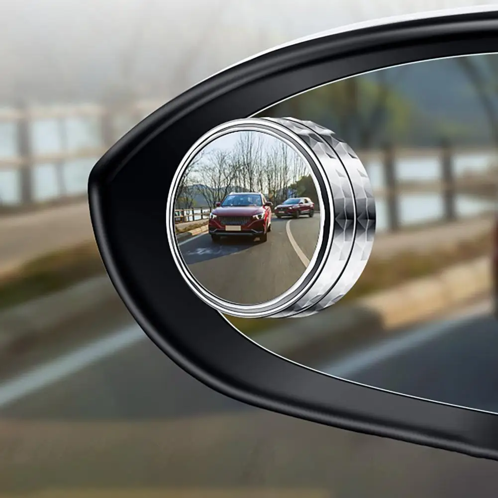 

2Pcs Auxiliary Mirror Wide Angle 360 Degree Rotation View Parking Helper Adjustable Car Rear View Convex Blind Spot Mirror