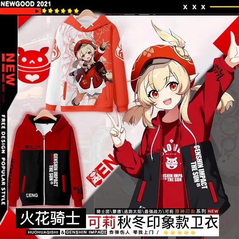 CosAn Game Genshin Impact Klee куртки косплей костюм толстовка прекрасное повседневное пальто