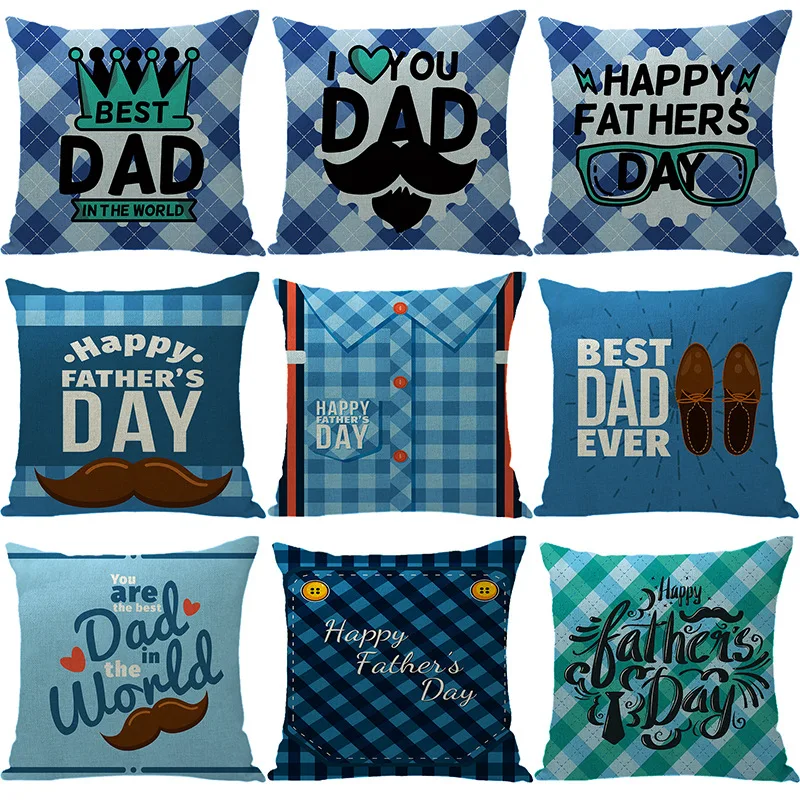 

Happy Father's Day Cushion Cover for Sofa Office Home Decor Throw Pillow Cover Best Dad Gift Car Pillow Case 45x45cm