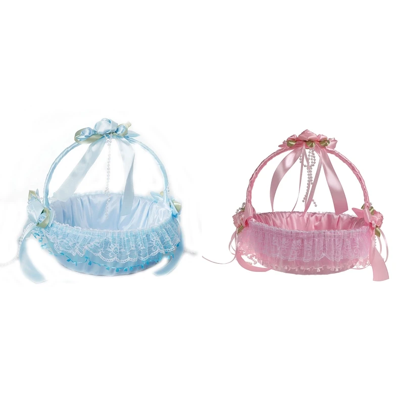 

Корзина для девочек с цветами, свадебная корзина для цветов в западном стиле, свадебная корзина для конфет, Подарочная сумка для свадьбы, ве...