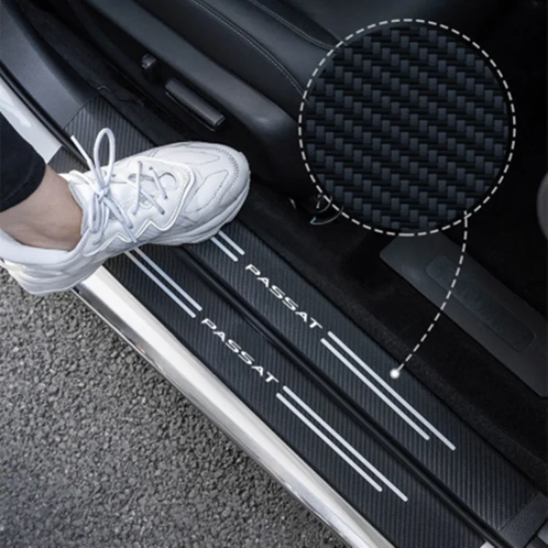 

Автомобильная наклейка из углеродного волокна «сделай сам», водонепроницаемая защитная пленка на порог автомобиля для PASSAT B5 B6 B7 B8, вариант 2021 2020 2019 2018 - 1997