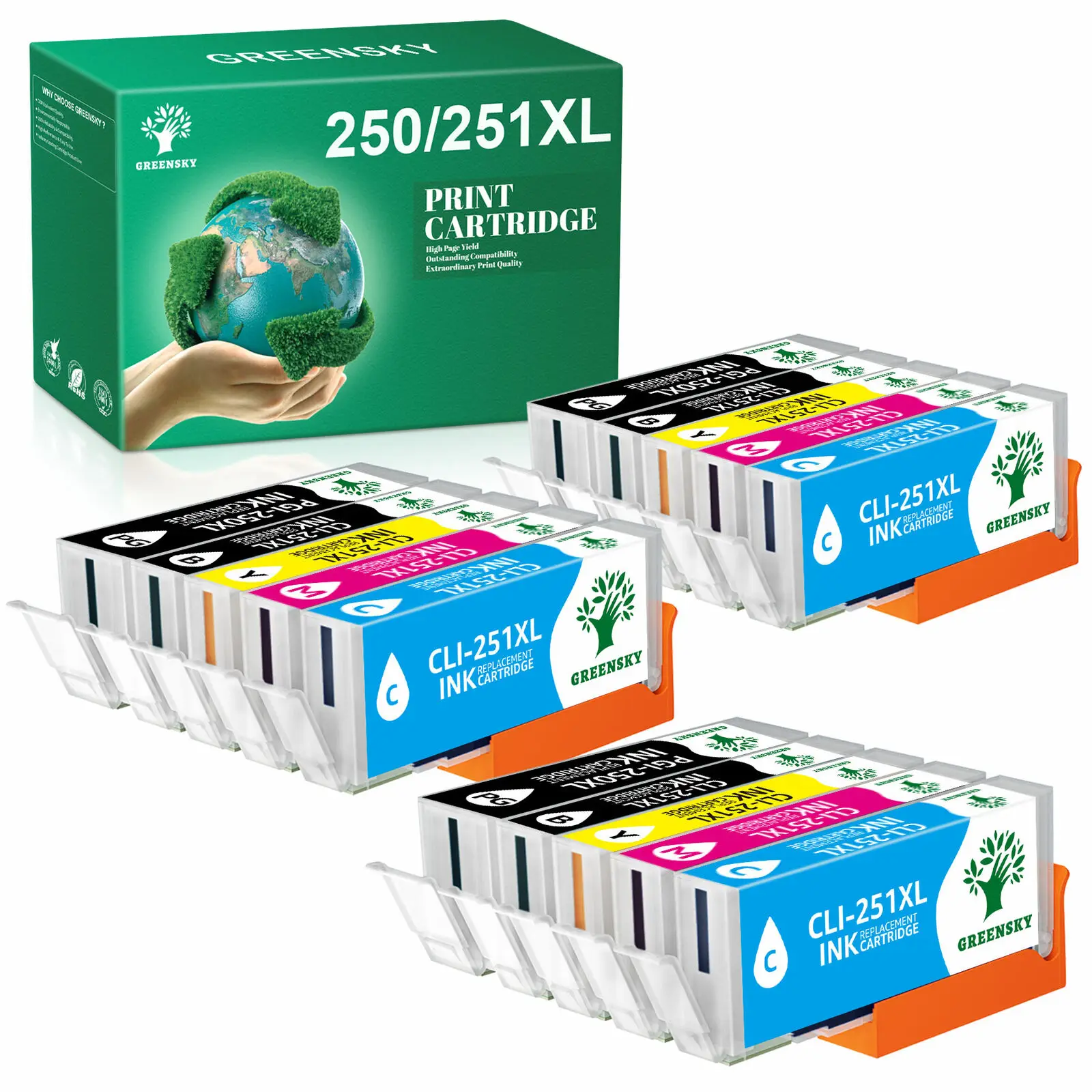 Новые чернила 15x PGI250 CLI251 совместимые с Canon MG5620 MG5520 MG6620 MX922 MX722
