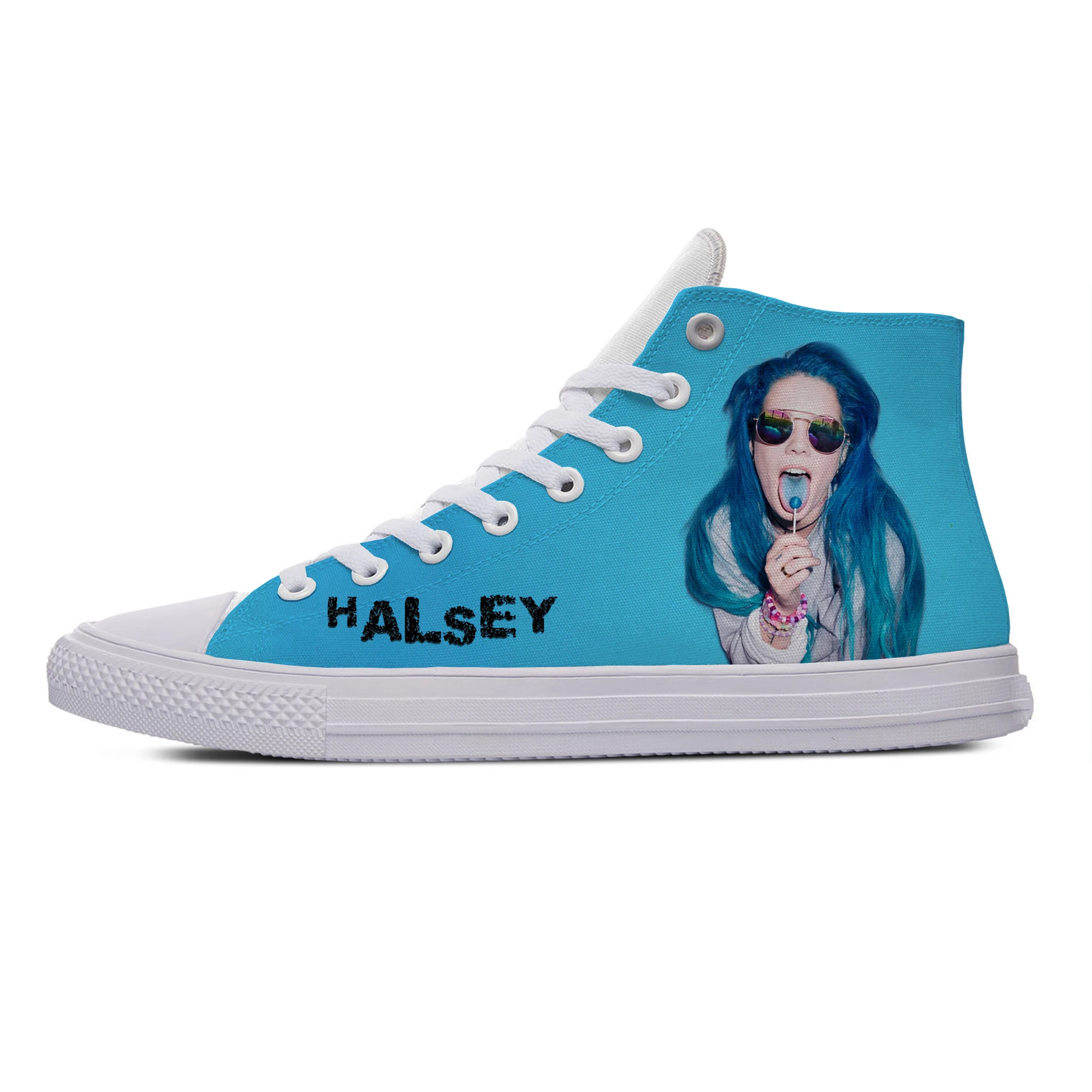

Pop Singer Halsey Popular Hot Cool Fashion Casual Cute Shoes High Top Breathable Lightweight Sneakers 3D Print For Men Women