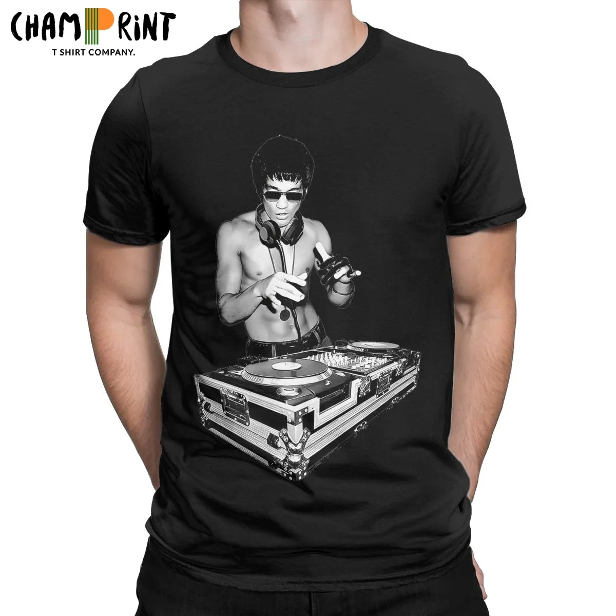 

Bruce Lee Dj T Shirt Men 100% Cotton Casual T-Shirts Crew Neck Dragon Brusli Karate Tee Shirt Short Sleeve Clothes Gift Idea