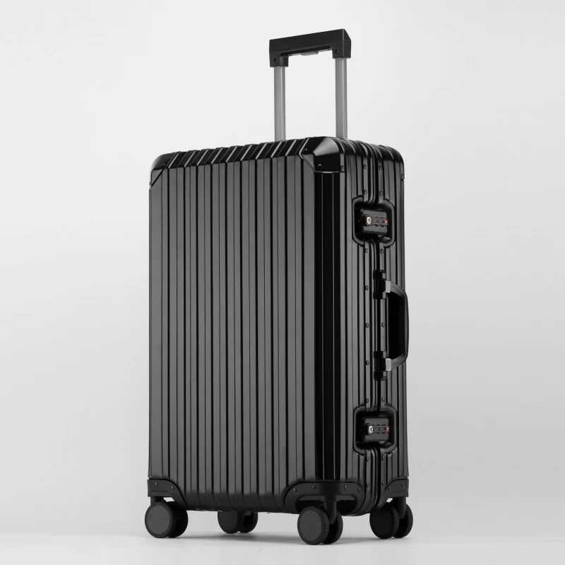 Luggage Gift All-Aluminum Magnesium Alloy 24-Inch Boarding Bag Metal Trolley Case Universal Wheel Famous Aluminium Suitcase