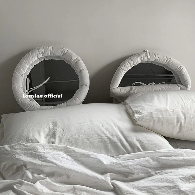 

Korean Frame Wall Mirror Design Luxury Aesthetic Round Wall Mirror Girls Arch Specchi Decorativi Home Decoration Accessories