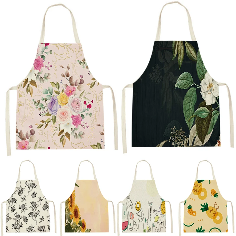 

Кухонный Фартук WQJ114 для женщин, без рукавов, из хлопка и льна