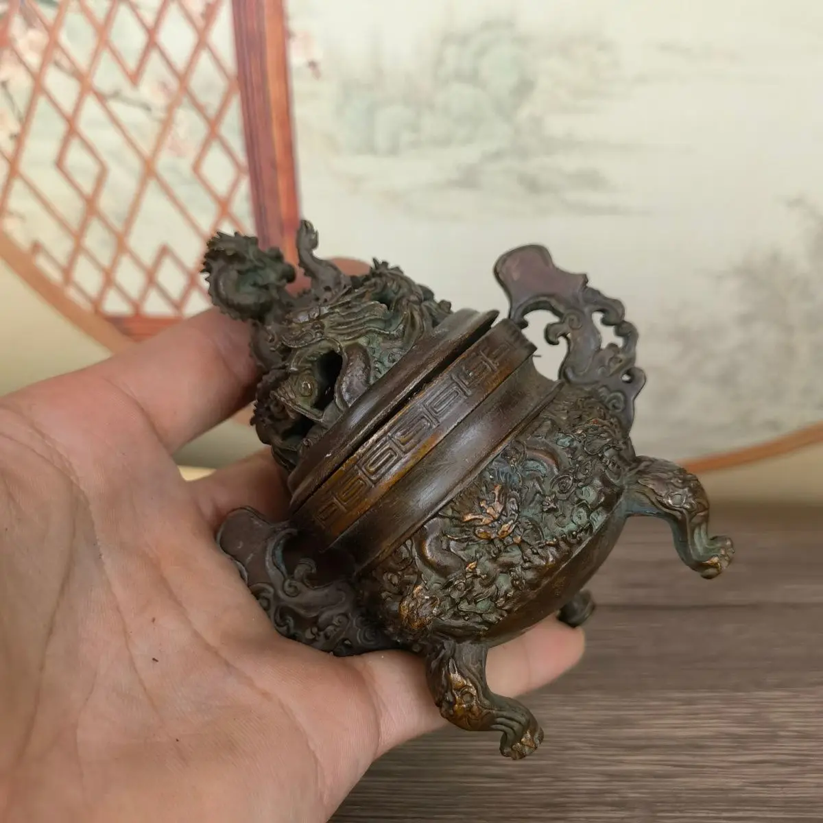 Антиквариат и ретро Дракон альхимия печи два дракона играют с жемчугом чайная