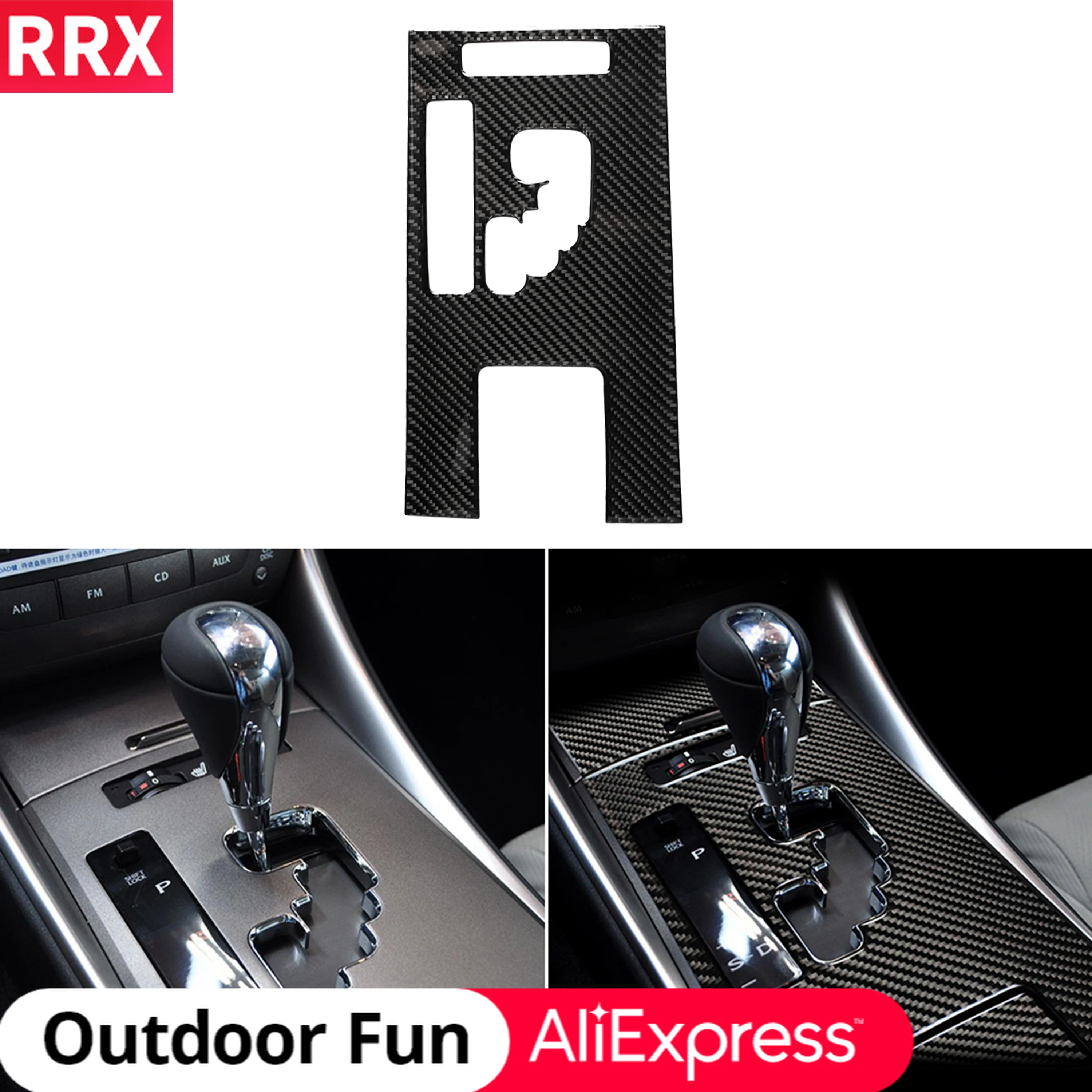 

RRX For Lexus IS250 300 350C 2006-2012 Carbon Fiber Gear Shift Panel Cover Sticker Decoration Frame Trim Interior Car Styling