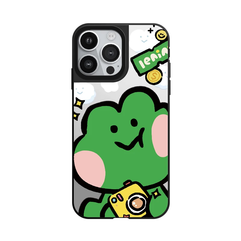 Зеркальный чехол для телефона с изображением лягушки в парке развлечений и MagSafe