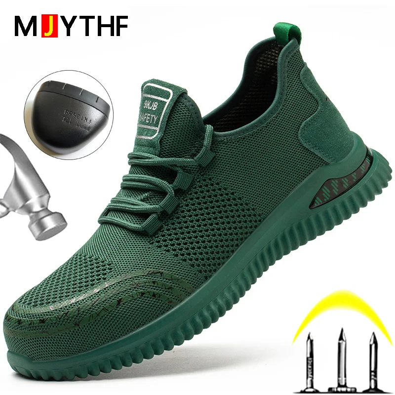 

Fashion Safety Shoes Men Work Shoes With Steel Toe Cap Indestructible Safety Boots Men's Work Sneakers Puncture-Proof Work Boots