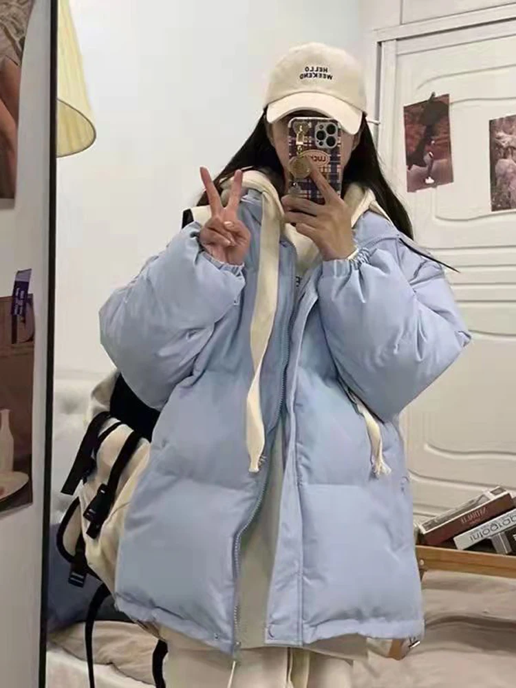 

Куртка женская зимняя с капюшоном, модная утепленная хлопковая парка оверсайз, свободная шикарная верхняя одежда с подкладкой