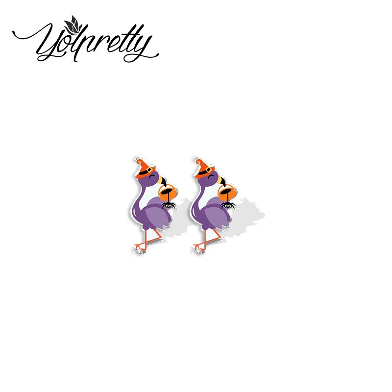 2022 Новое поступление модные Забавные милые серьги-гвоздики в виде фламинго птиц