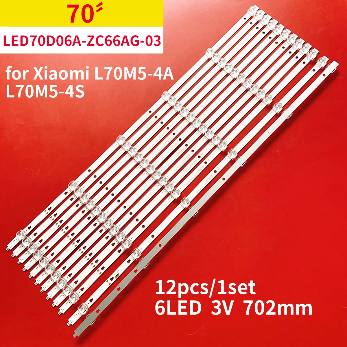 12 шт./1 компл. Светодиодная лента для подсветки 70 дюймов TV Xiaomi L70M5-4A L70M5-4S LED70D06A-ZC66AG-03