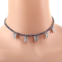 butterfly tassels pendant choker necklace women hip hop crystal bohemian beach jewelry gift necklaces
