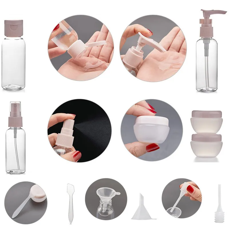 

Portable Makeup Cosmetic Face Cream Pot Bottles Transparent Plastic Travel Accessories Empty Organizer Container Bottle