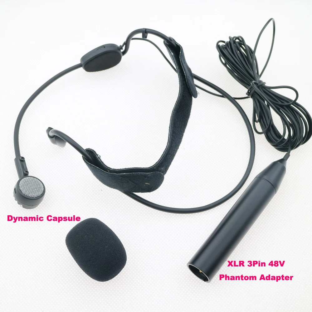 Фото Профессиональный конденсаторный динамический микрофон-гарнитура ME3 с XLR 3-контактным разъемом, фантомным питанием, для микшера и усилителя, кабель 5 м №5