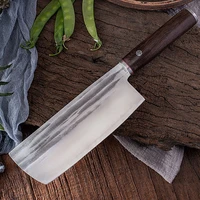 longquan kitchen knife 3 layers 9cr18mov clad steel handmade forged chef slicing cleaver nakiri knife for cutting vegetable meat