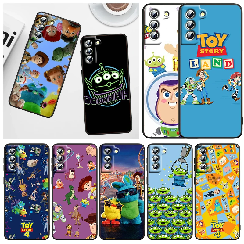 

Cute Toy Story Anime Phone Case For Samsung Galaxy S23 S22 S21 S20 FE S10 S10E S9 Plus Ultra Pro Lite 5G Black FUnda