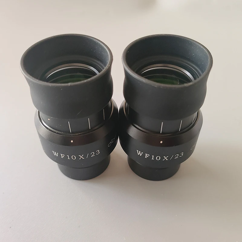 Фото 1 шт. 2 шт. окуляр для микроскопа WF10X WF10X/23 мм дикое поле для стерео бинокулярный тринокуляр 30 мм интерфейс №2
