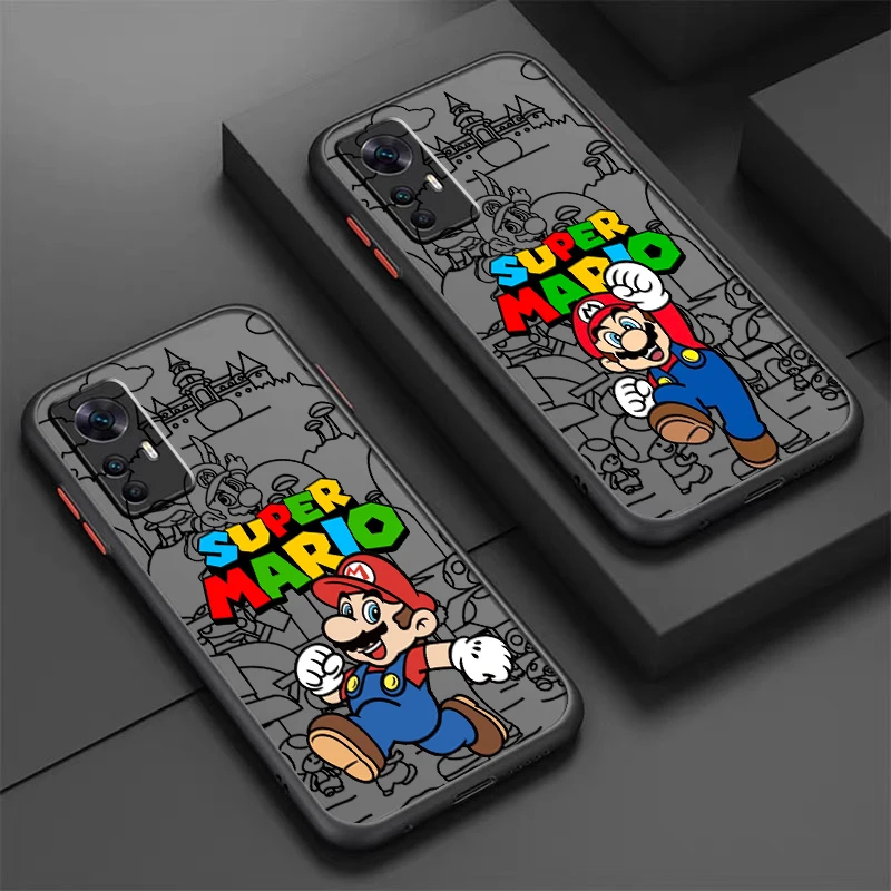 S-Supers MMarios милый мультяшный матовый полупрозрачный чехол для Xiaomi Mi 13 12 12T 11T 11 11i 10T 10