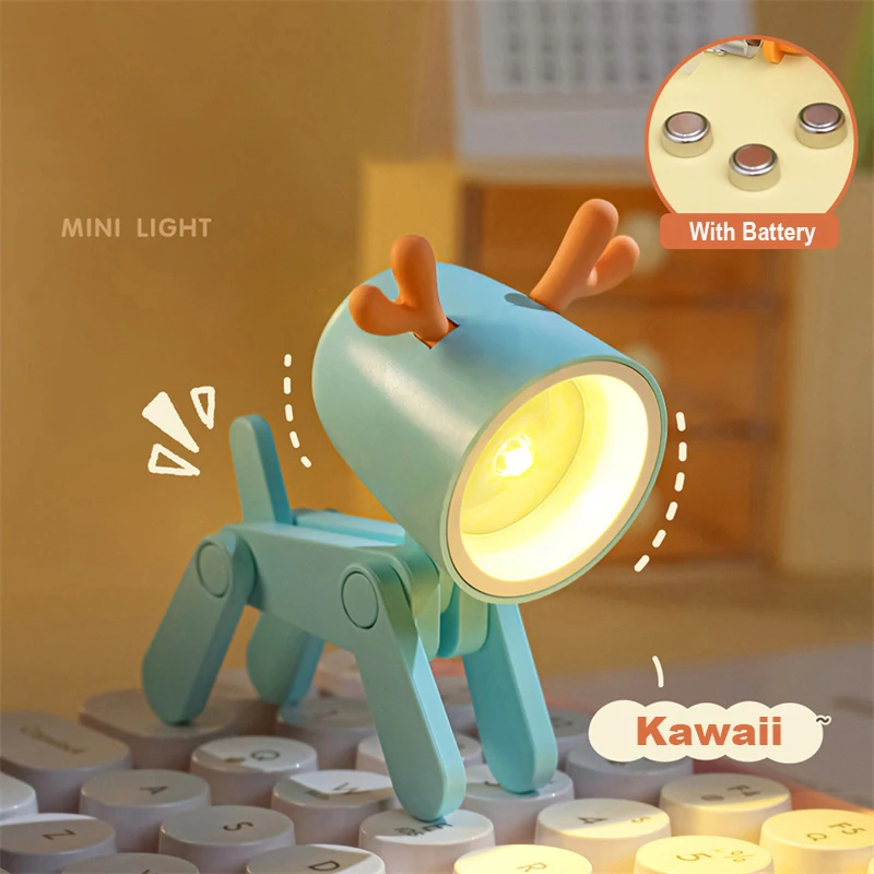 

DIY Mini Puppy Night Light with Battery LED Cute Table Lamp Cute Pet Home Bedroom Decoration Ornaments Small Creative Gift
