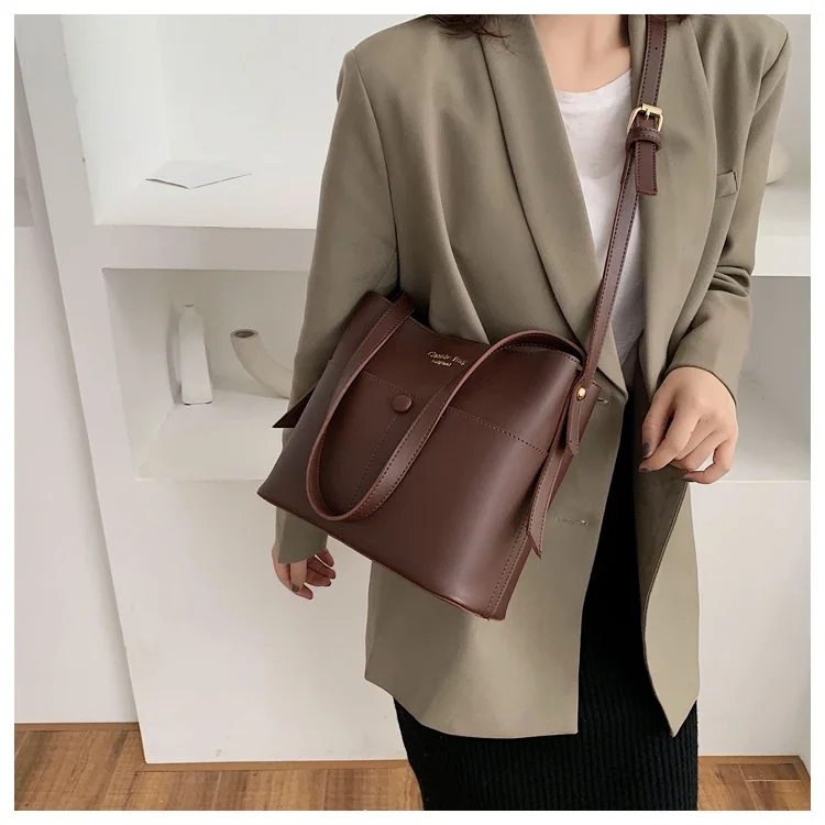 

buckets bag for women designer shoulder bags luxury soft pu leather crossbody bag large capacity tote ladies big purses