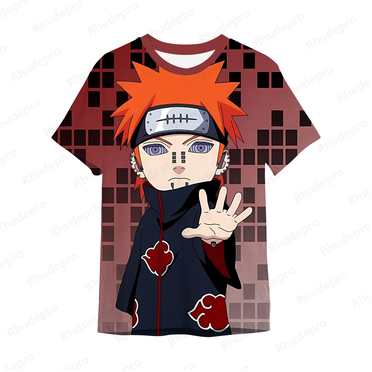 Футболка мужская с аниме мотивом Наруто рубашка коротким рукавом уличная одежда