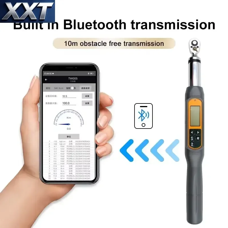 Фото Цифровой динамометрический ключ XXT 200 Нм 1/2 дюйма, метрический, с Bluetooth, промышленный класс, из хромованадиевой стали, OEM №2