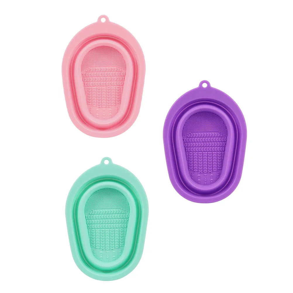 

Brush Makeup Silicone Mat Washing Tool Rinsing Pads Cleaning Scrubber Bowl Clean Portable Cleansing Pad Cleaner