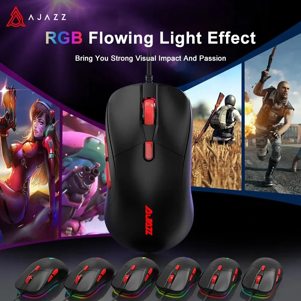 Геймерская проводная мышь Ajazz AJ129 12400 DPI 7 кнопок USB