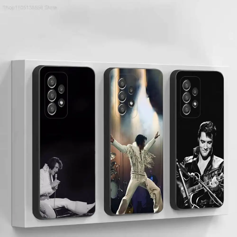 Фото Мягкий черный защитный чехол для телефона Singer E-Elvis P-Presley для Samsung S10,20,21,22,23,24,25,30Ultra Plus FE Lite №1